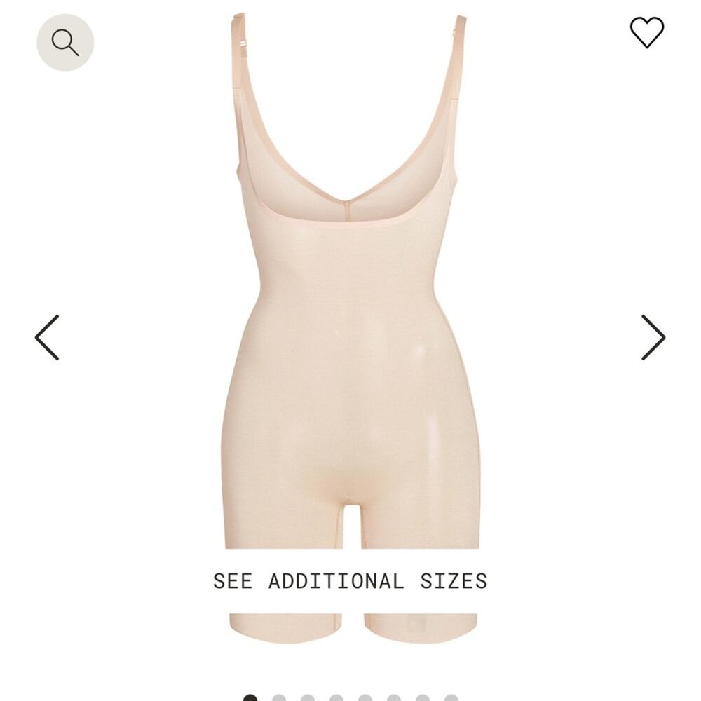 NWT skims sheer sculpt open body suit in color clay